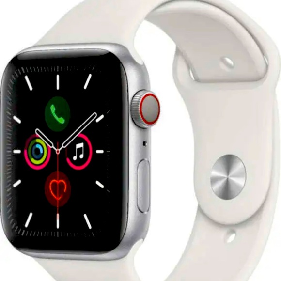 Apple Watch A2095 44mm Silver Aluminum Case White Smart